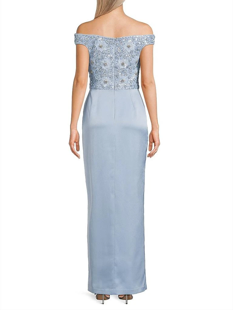 Aidan Mattox Beaded Off-the-Shoulder Column Gown 5