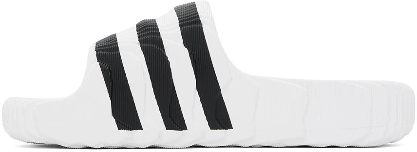 Adidas White & Black Adilette 22 Slides 3