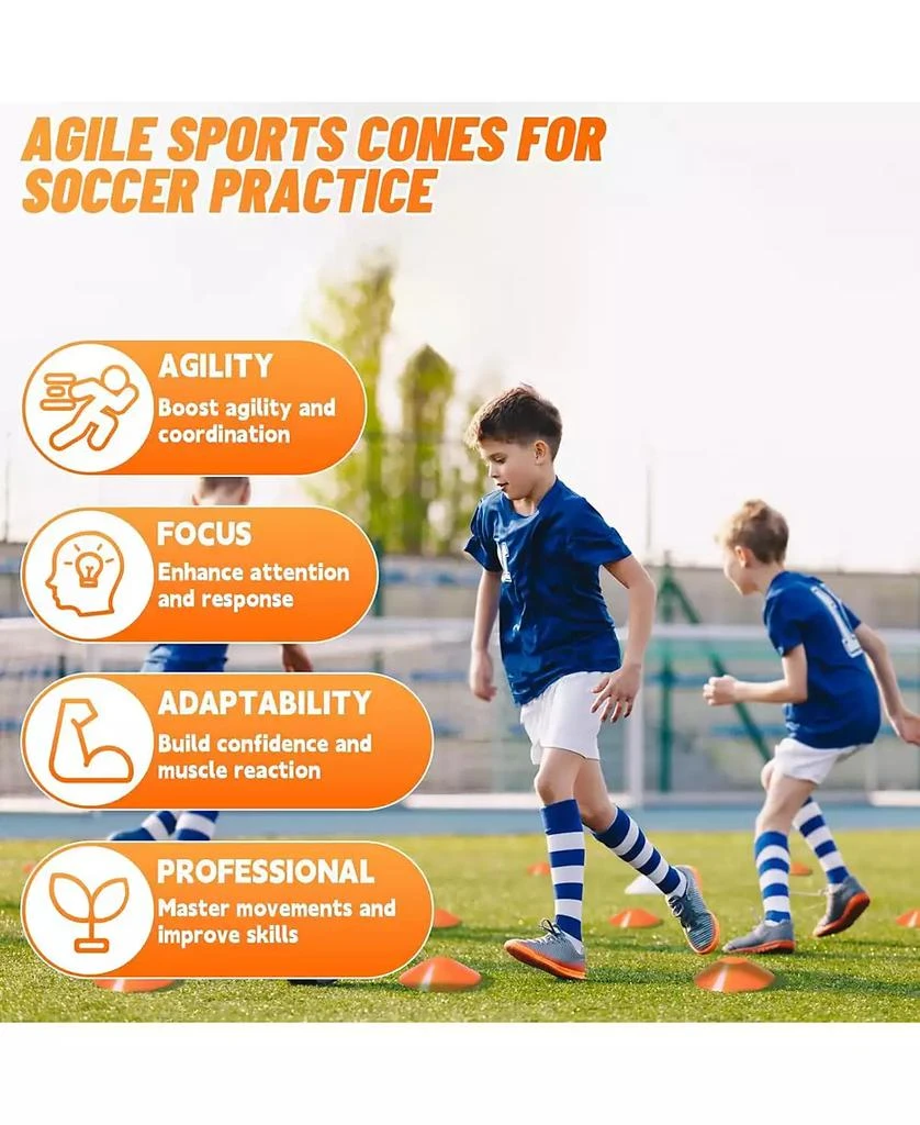 Bearwill Kids Soccer Goal Set of 2, 4x3FT Pop Up Backyard Goals with Training Kit - Includes Ball, Cones, Ladder 
Targets 7