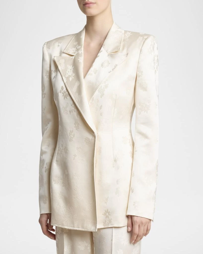 Gabriela Hearst Aleah Floral Silk Jacquard Double-Breasted Blazer Jacket 4