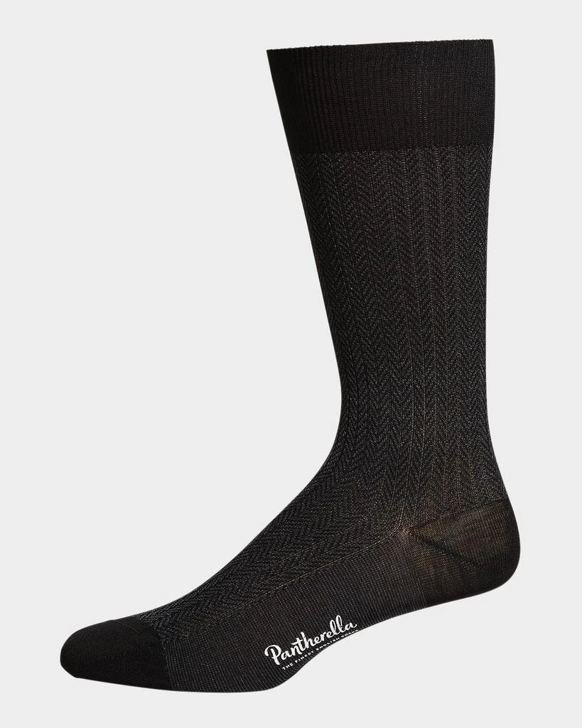 Pantherella Men's Fabian Chevron Pattern Egyptian Cotton Socks 1
