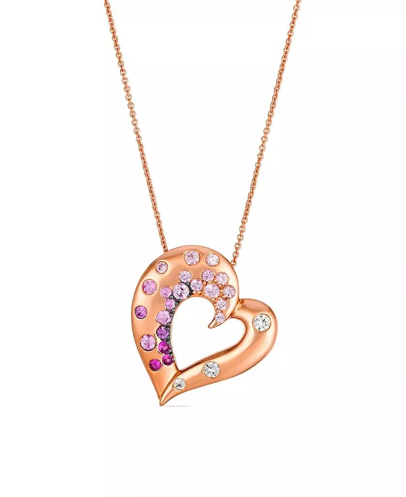 Le Vian White Sapphire (7/50 ct. t.w.) and Pink Sapphire Ombre (19/25 ct. t.w.) Pendant Necklace in 14k Strawberry Gold