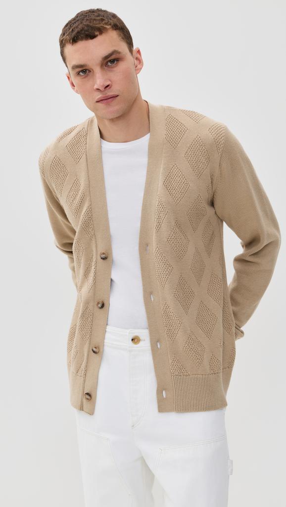 Officine Générale Miles Cotton Tonal Argyle Cardigan