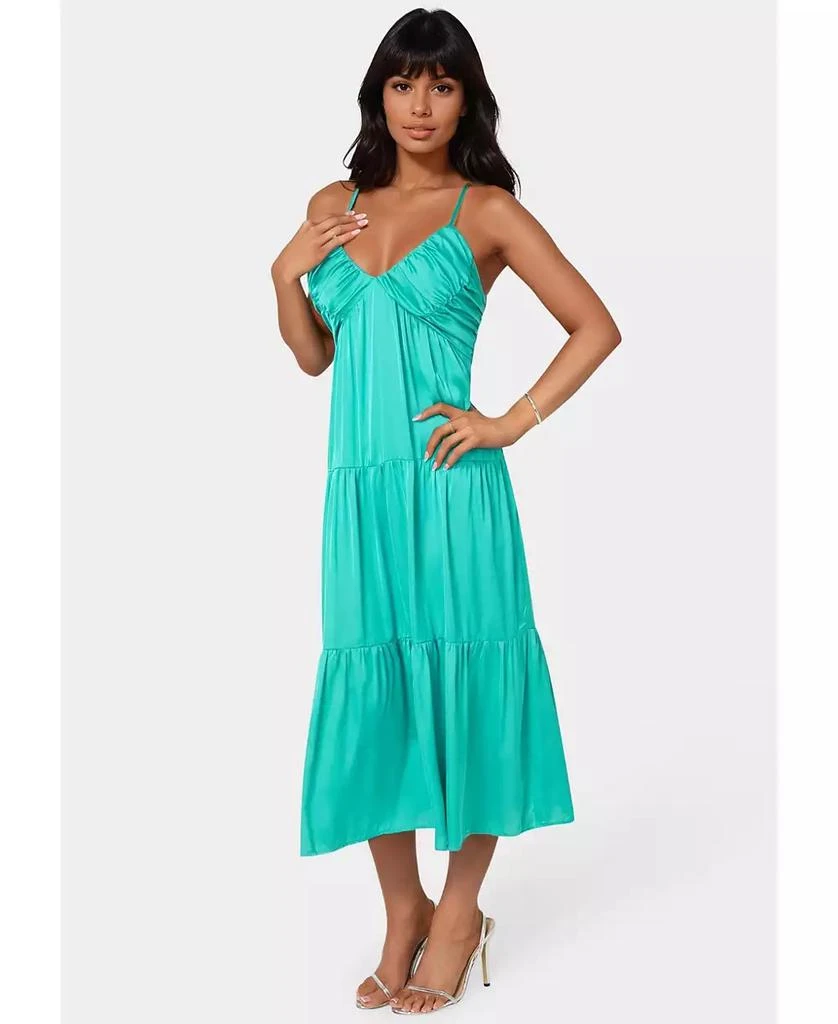 Bebe Women's Tiered Maxi Sundress - Blue