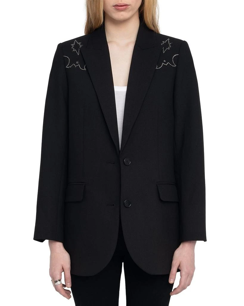 ZADIG & VOLTAIRE Viva Strass Western Blazer 1