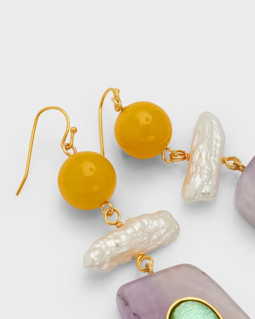 BEN-AMUN Multi-Stone and Freshwater Pearl Drop Earrings 4