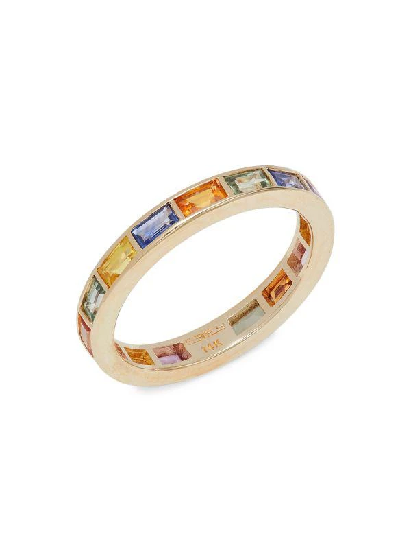 Effy 14K Yellow Gold & Multicolor Sapphire Ring 1