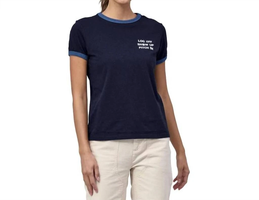 Patagonia Cta Ringer Responsibili-Tee In Log Off: New Navy 1