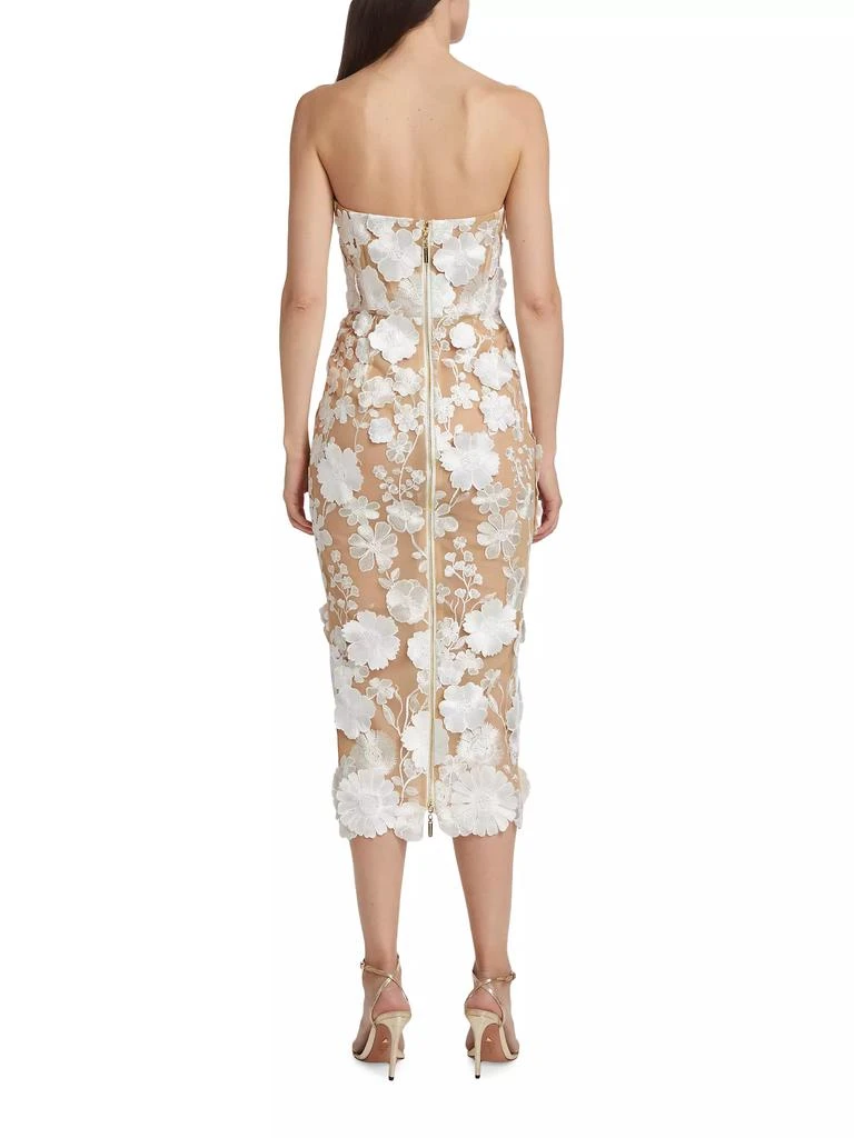 BRONX AND BANCO Jasmine 3D Floral Strapless Midi-Dress 5