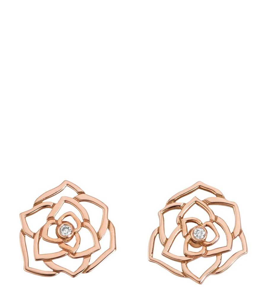 PIAGET Rose Gold and Diamond Rose Earrings 1