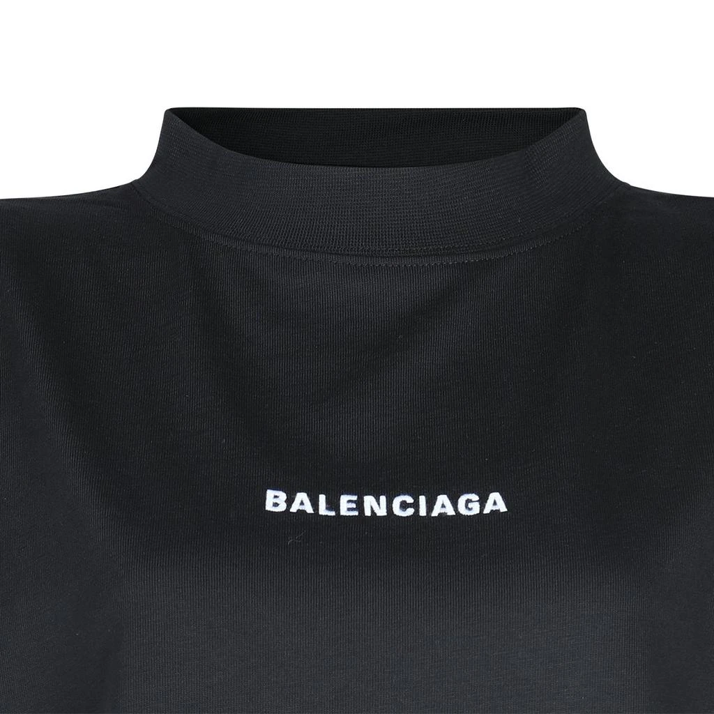 Balenciaga Balenciaga Logo Embroidered Mock-Neck T-Shirt 3