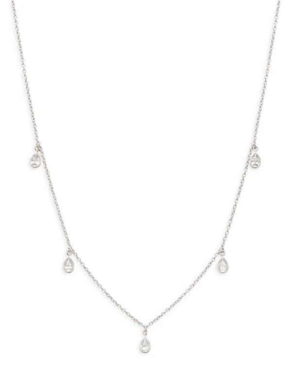 Saks Fifth Avenue 14K White Gold & 0.5 TCW Diamond Charm Necklace/18" 1