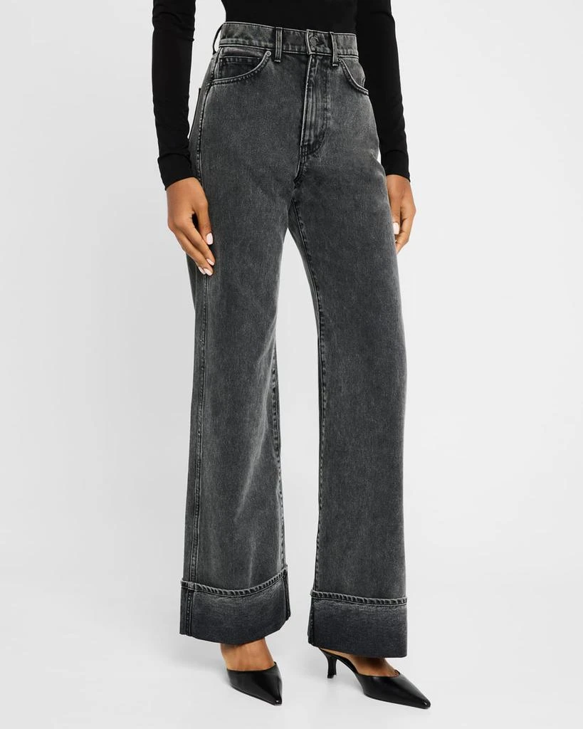 VERONICA BEARD Taylor High-Rise Wide Cuffed Jeans 4