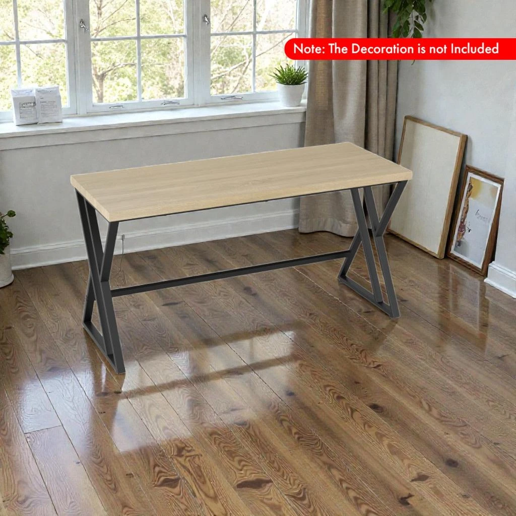 Hivvago 59" Home Office Desk Designed with Strong Steel Frame and Added Cross Stabilizer 2