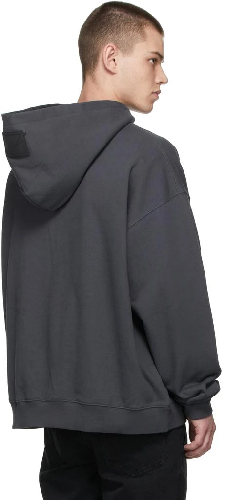 We11done Grey Logo Patched Hoodie 3