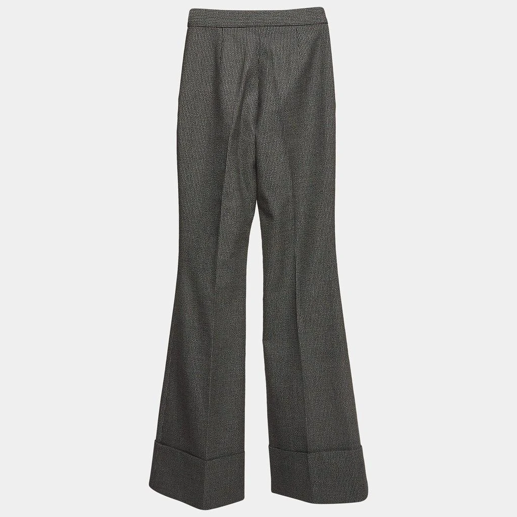 Stella McCartney Stella McCartney Monochrome Wool and Cotton Flared Bottom Trousers XXS 2