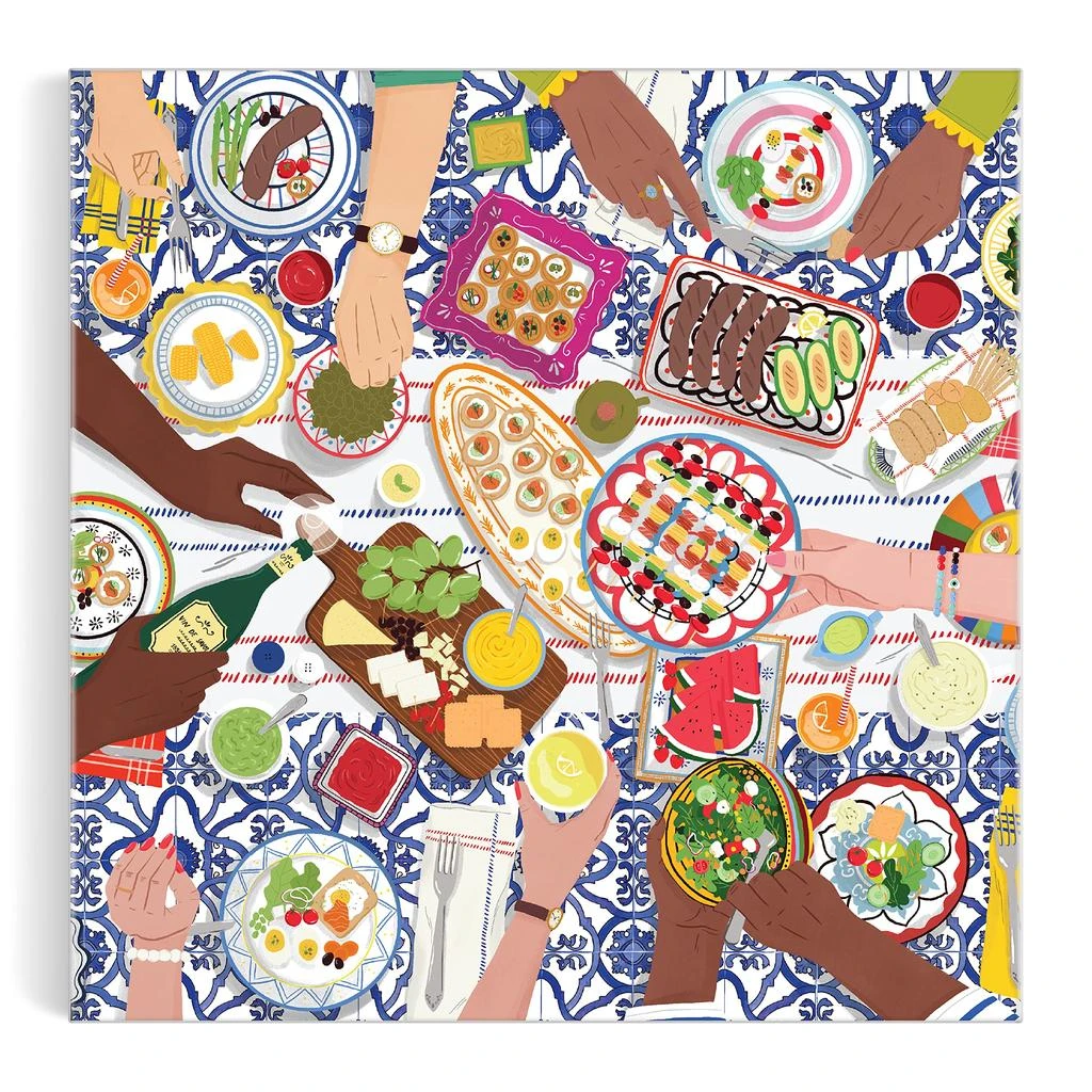 Galison Galison Gather Together – 500 Piece Puzzle Fun and Challenging Activity with Bright and Bold Artwork of Mediterranean Vignette of Friends and Family for Adults and Families 2