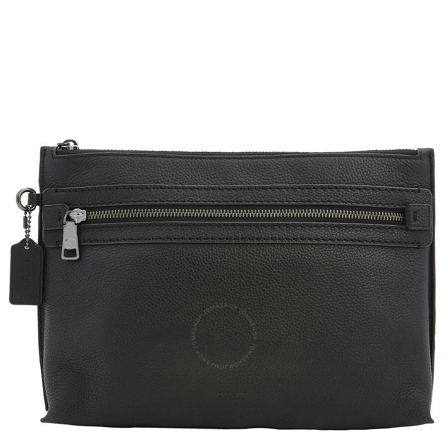 Coach Men's Black Pebbled Leather Academy Pouch 1