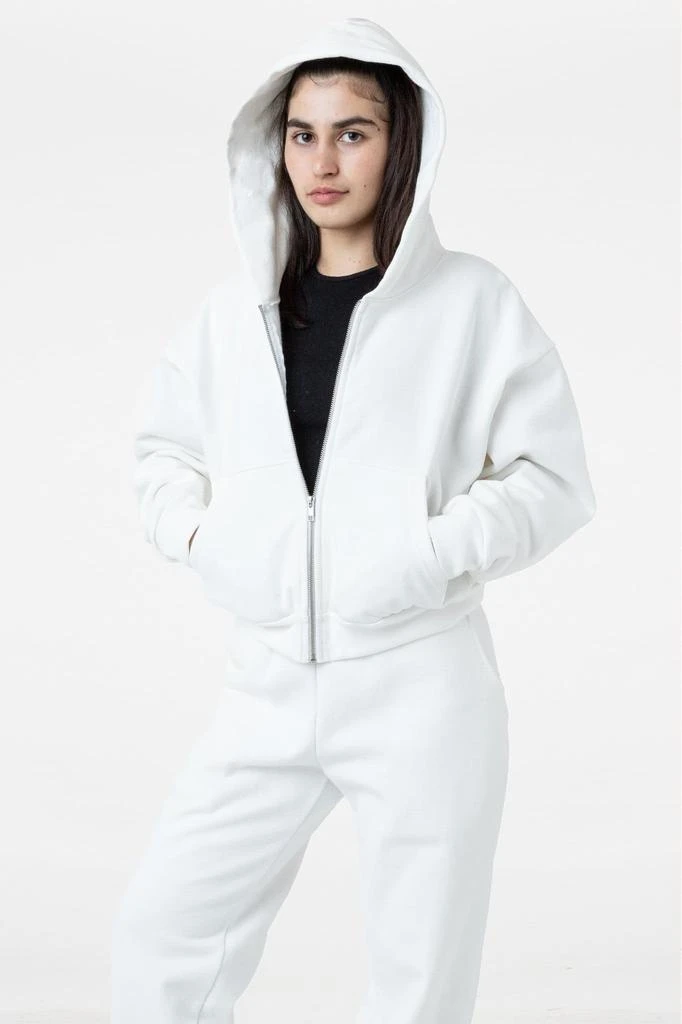 Los Angeles Apparel HF16 - Heavy Fleece Cropped Zip-Up Hoodie (Piece Dye) 6