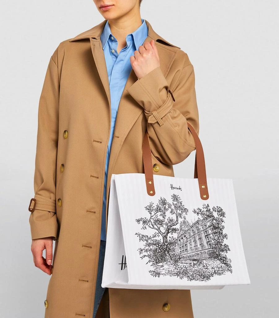 Harrods Toile Building Illustration Shopper Bag 2