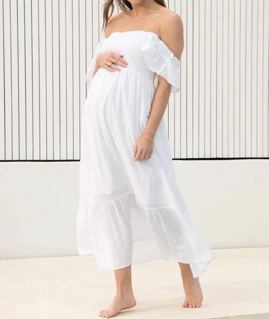 Ripe Maternity Ripe Maternity - Swiss Dot Smocked Maxi Dress 6