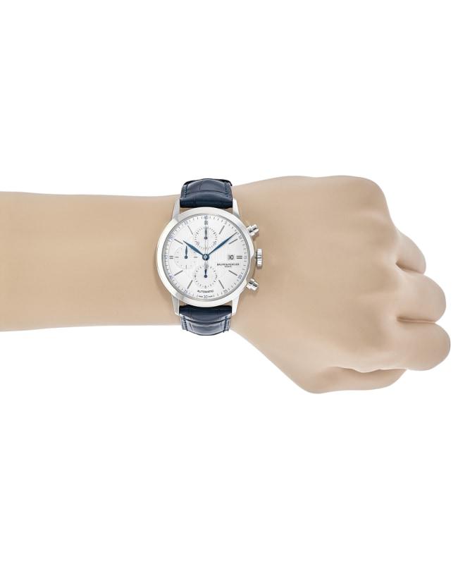 Baume 
Mercier Baume 
Mercier Classima Automatic Silver Chronograph Dial Leather Strap Men
s Watch 10330