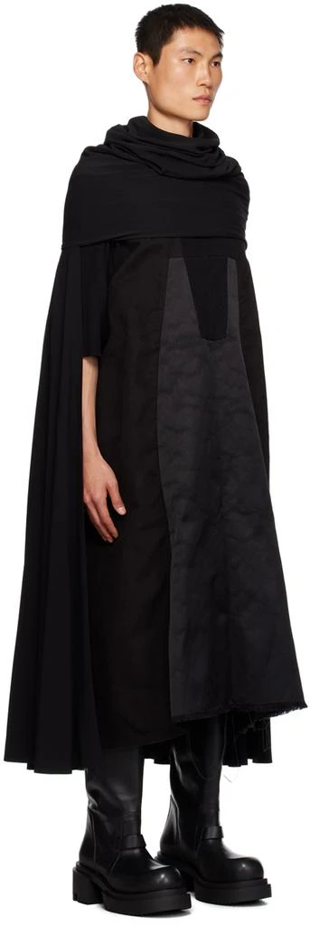 Rick Owens Black Cowl Neck Coat 2