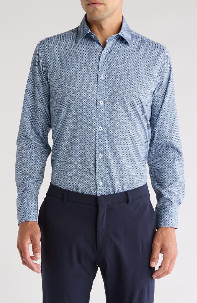 TR Premium Medallion Print Stretch Button-Up Shirt