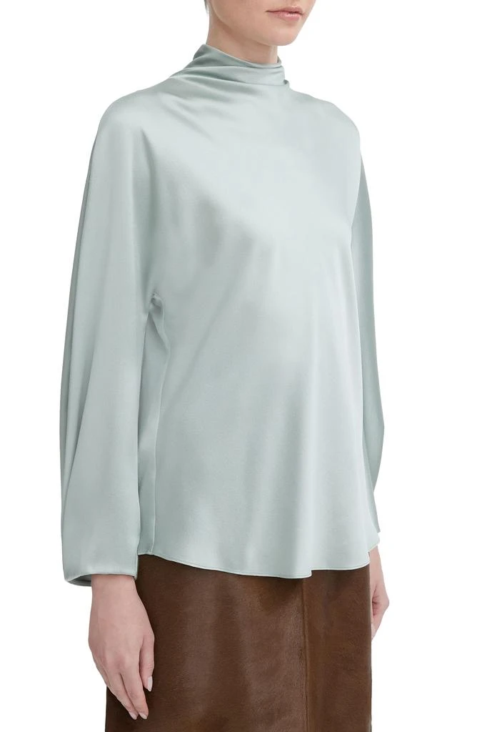 Vince Draped Funnel Neck Silk Top 3