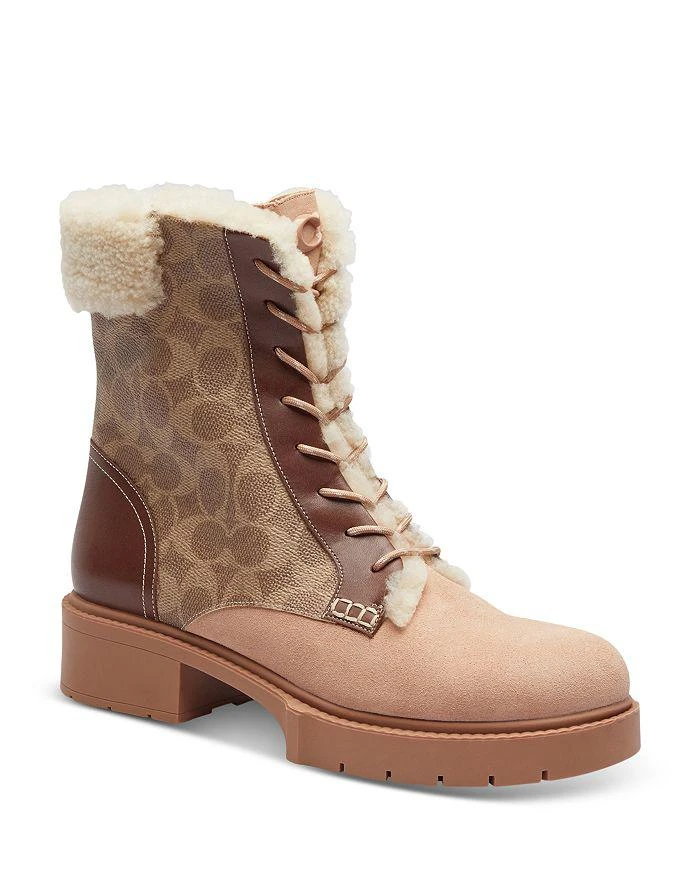 Coach Women's Leighton Signature Shearling Boots 1