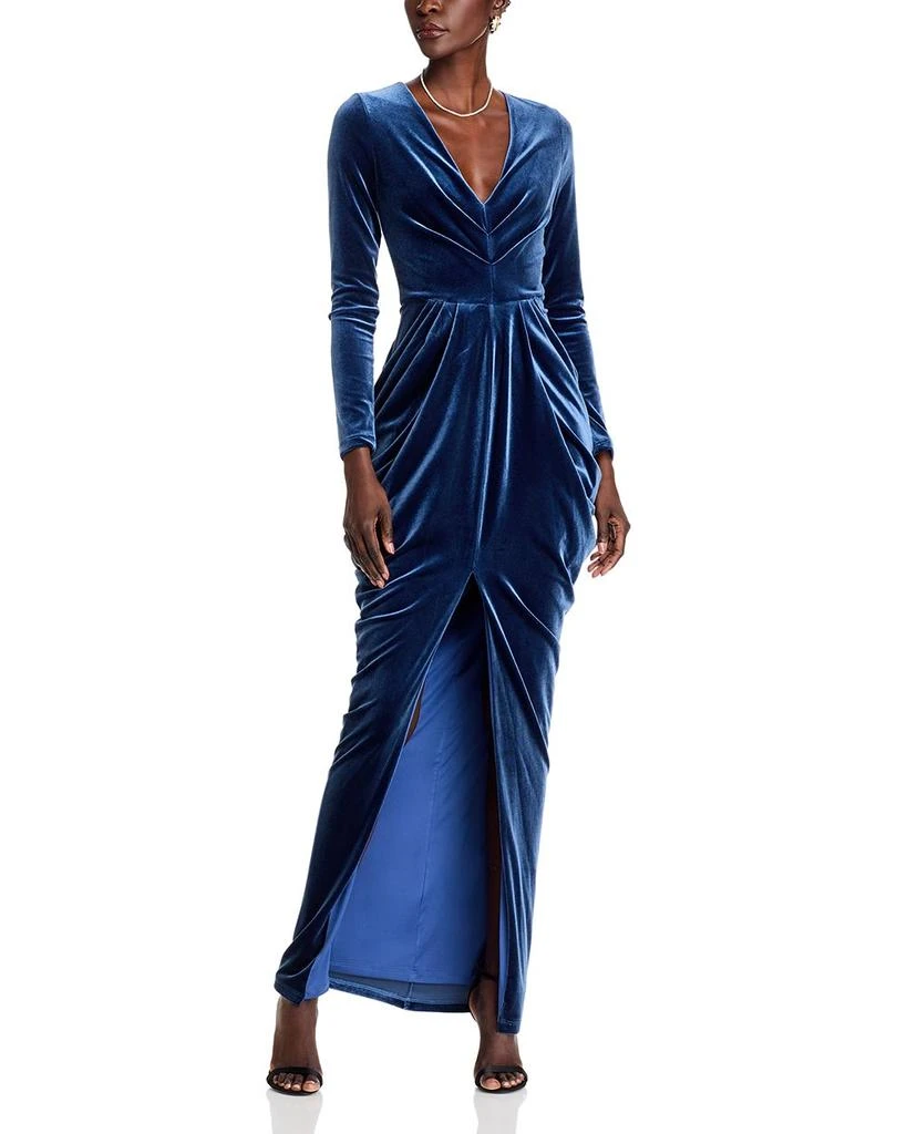 Black Halo Finnegan Draped Velvet Gown 3