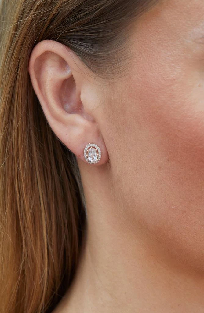 Savvy Cie Jewels Morganite & CZ Stud Earrings 2