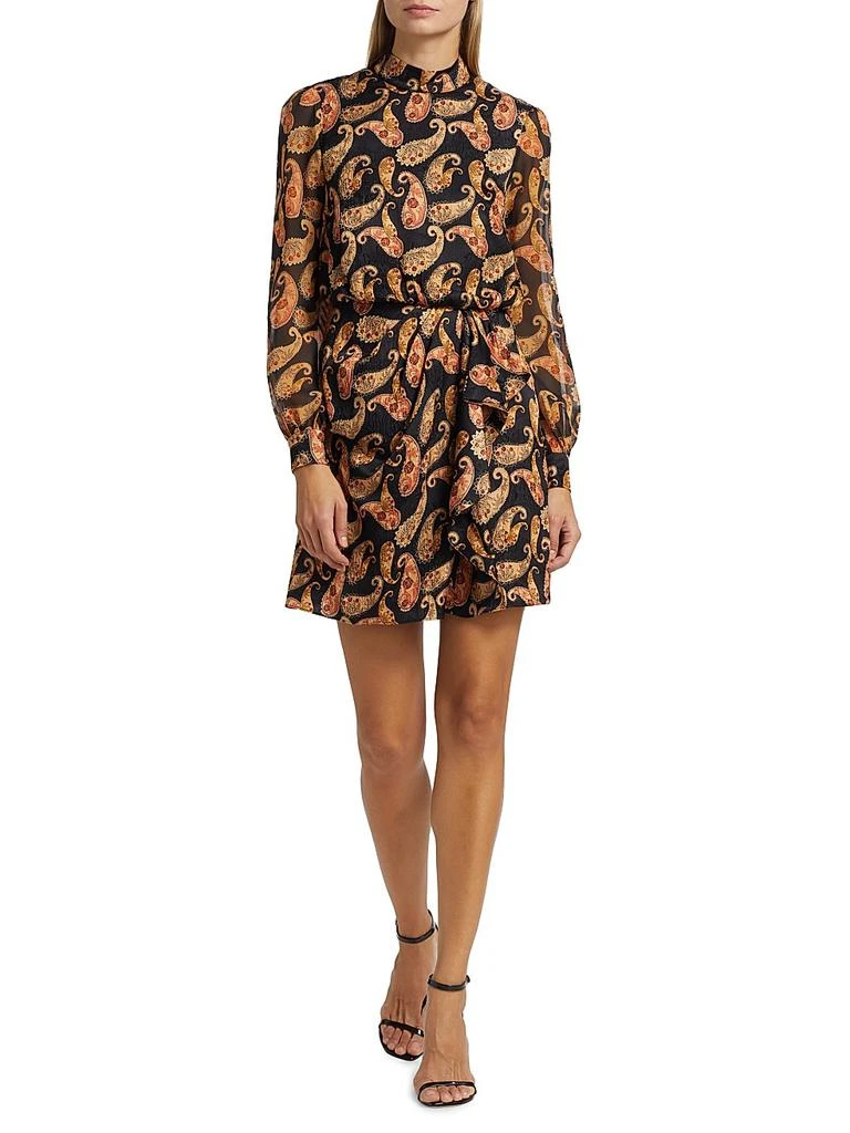 Saloni Isa Paisley Draped Minidress 2