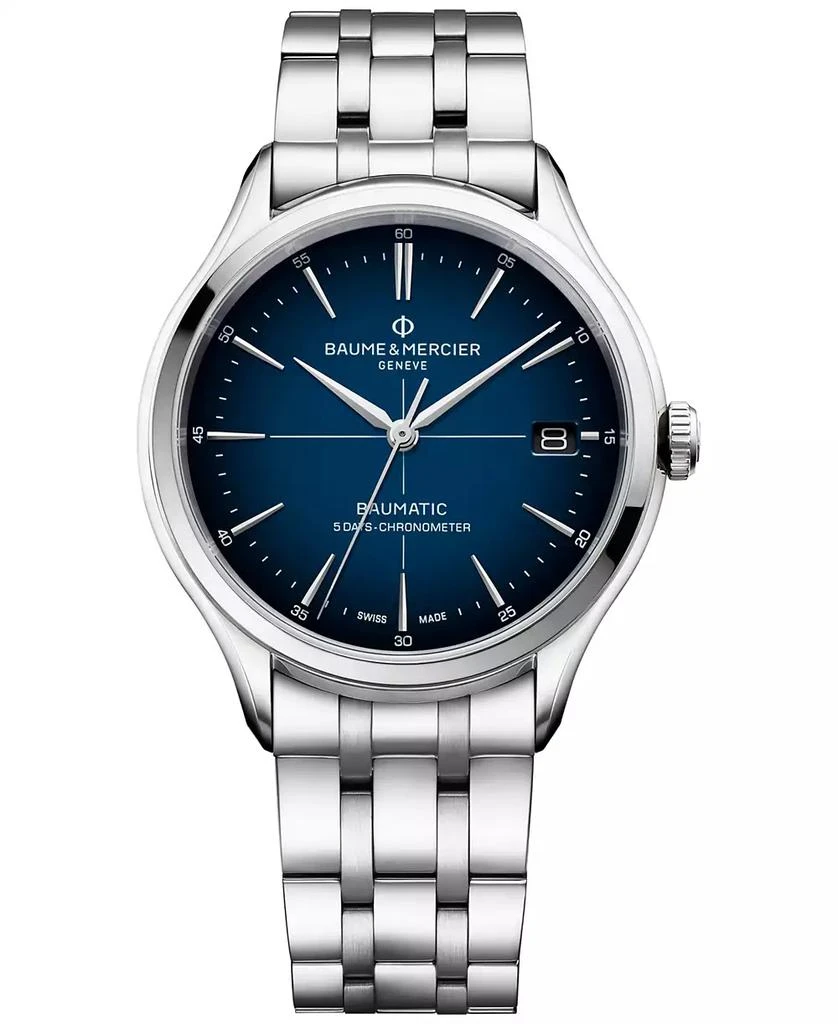 Baume & Mercier Men's Swiss Automatic Clifton Stainless Steel Bracelet Watch 40mm 1