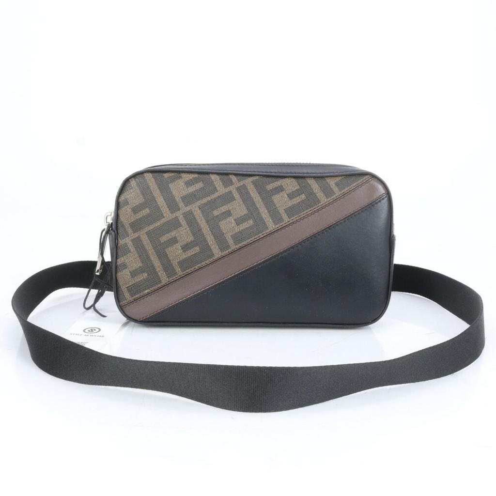 Fendi Leather Coated Canvas Shoulder Bag (Pre-Owned)