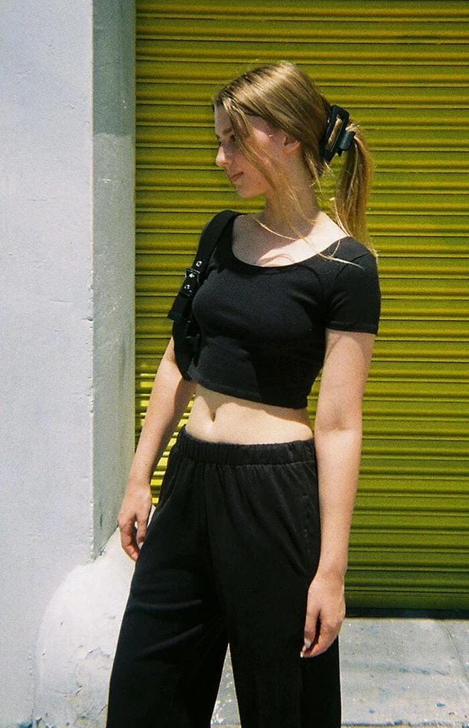 John Galt Black Zelly Short Sleeve Top 1