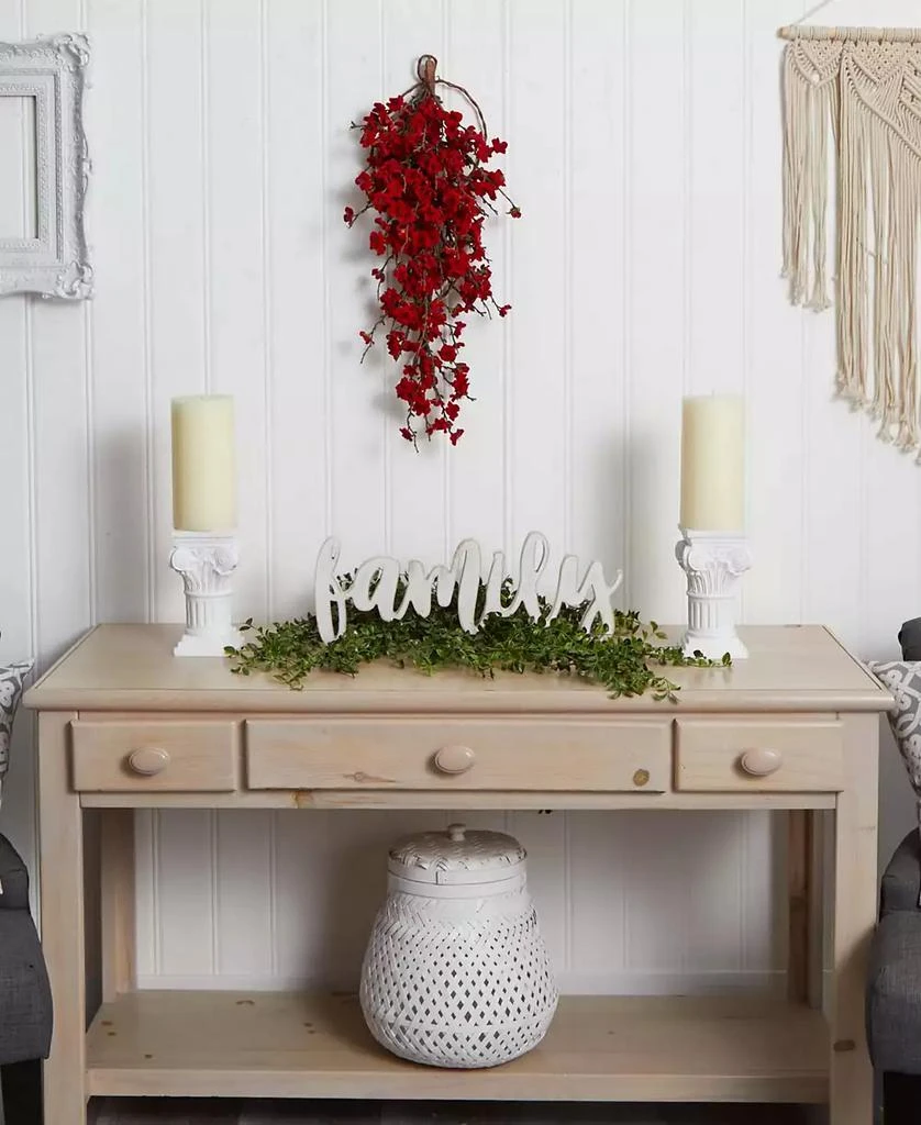 NEARLY NATURAL 28" Plum Blossom Teardrop 6