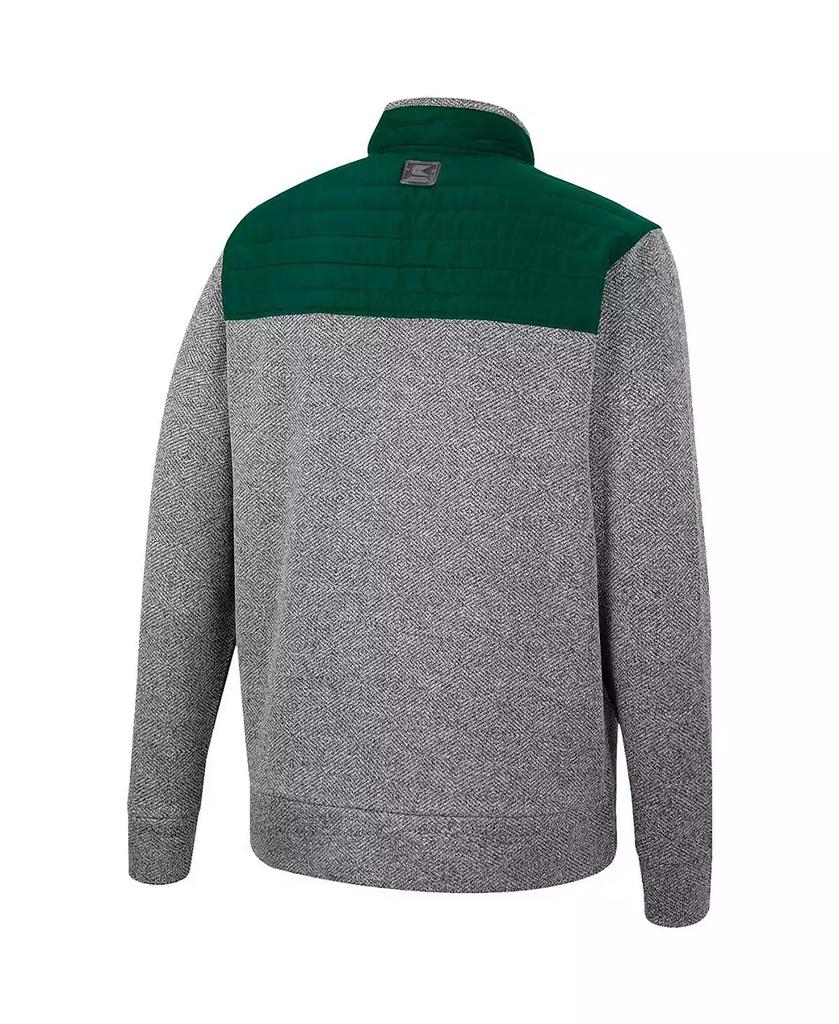Colosseum Men's Gray, Green Michigan State Spartans Putter Herringbone Full-Zip Jacket