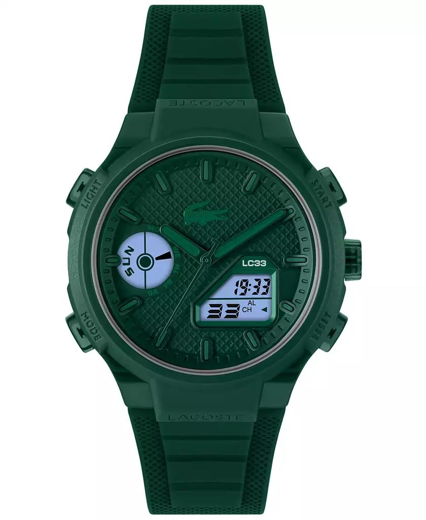 Lacoste Men's LC33 Green Silicone Strap Watch, 44.8mm 4