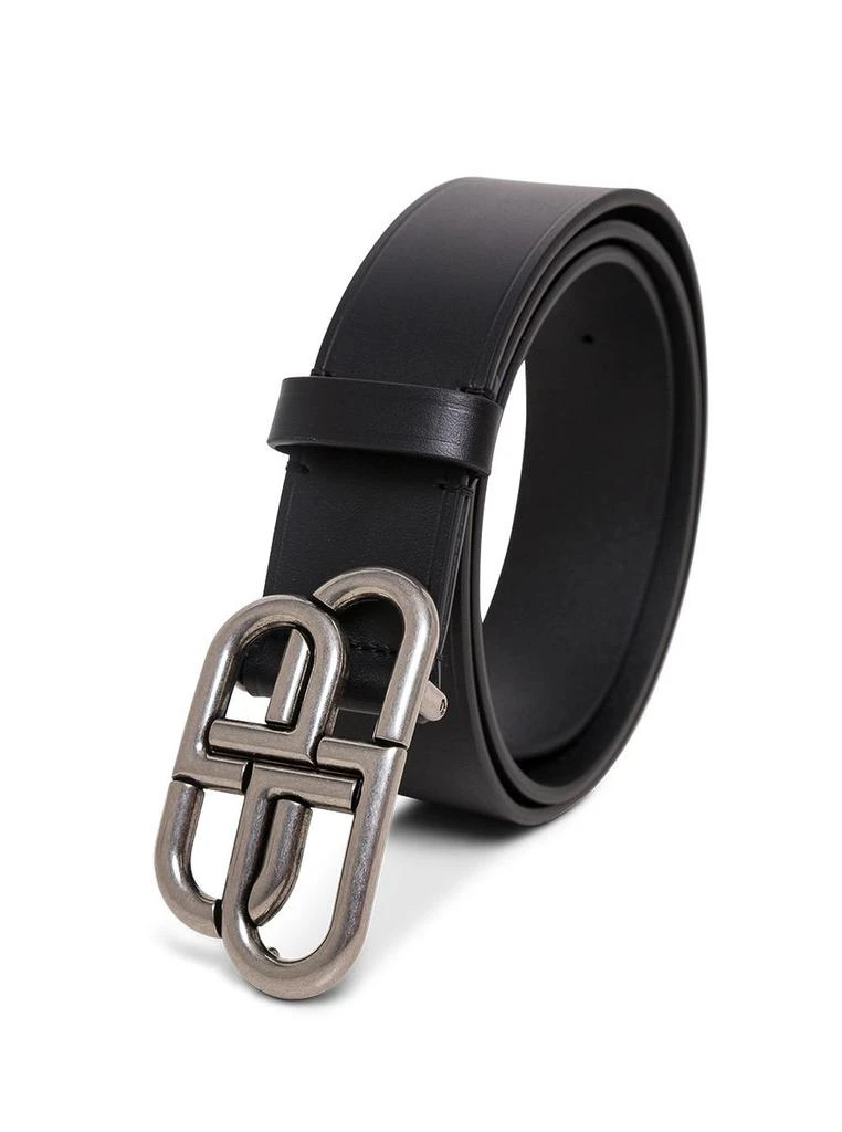 Balenciaga Black Leather Belt With Bb Buckle Balenciaga Man 3