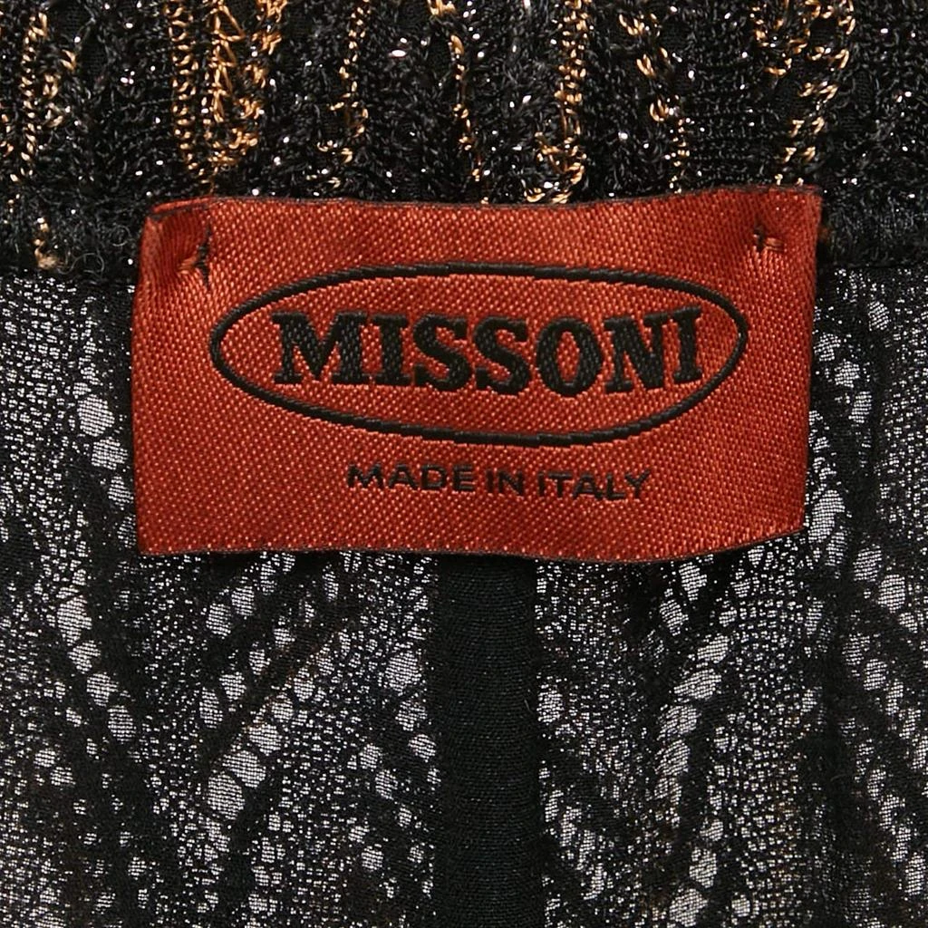 Missoni Missoni Brown Patterned Lurex Knit Flared Trousers M 4