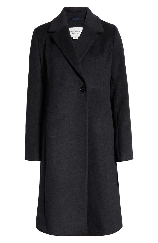 Cole Haan Asymmetric Slick Wool Blend Coat 6