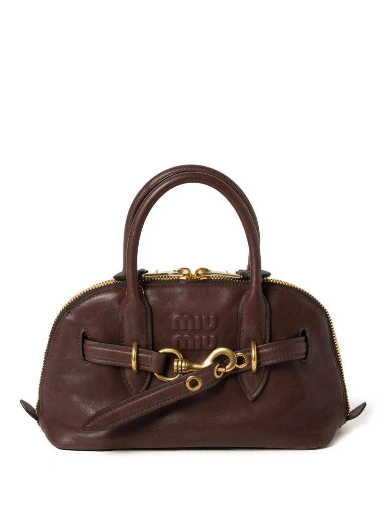 Miu Miu Miu Miu Logo Embossed Zipped Shoulder Bag - Shoulder