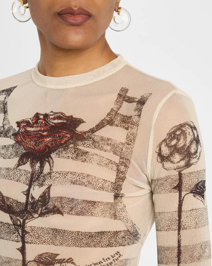 Jean Paul Gaultier Tattoo Mariniere Mesh Long-Sleeve Top 5