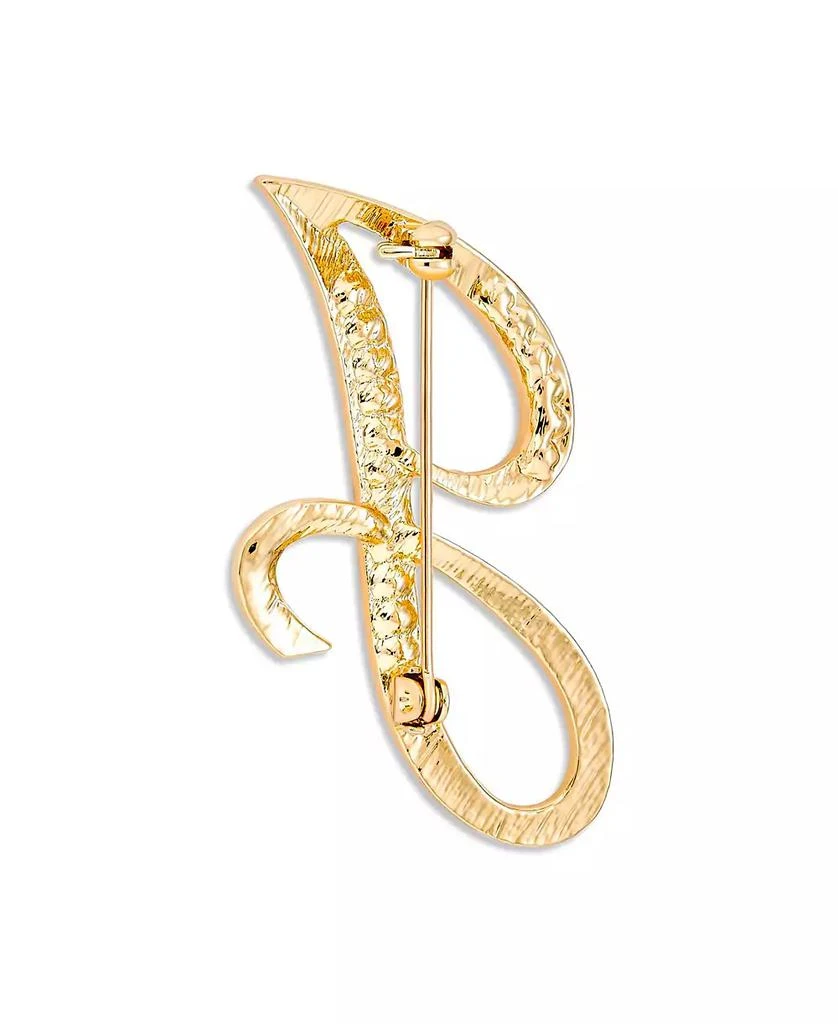 Bling Jewelry Large Statement ABC Pave Crystal Letters Initial Scarf Lapel Pin Brooch Yellow Gold Plated 4