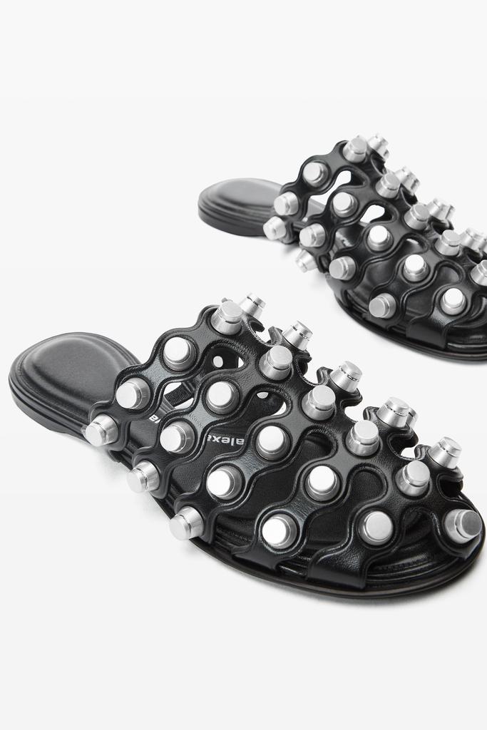 サンダル・ミュール Alexander Wang Black Leather Rexa Slippers Alexander Wang Rexa Cage Slide in Leather - Slippers