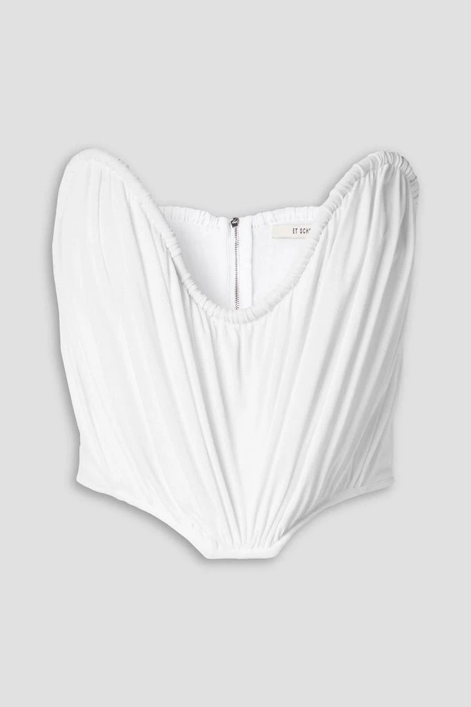 ET OCHS Holly strapless gathered stretch-crepe bustier top 1