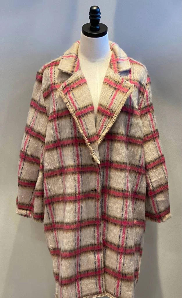Jnna Jnna - Women
s Fuzzy Plaid Boyfriend Coat