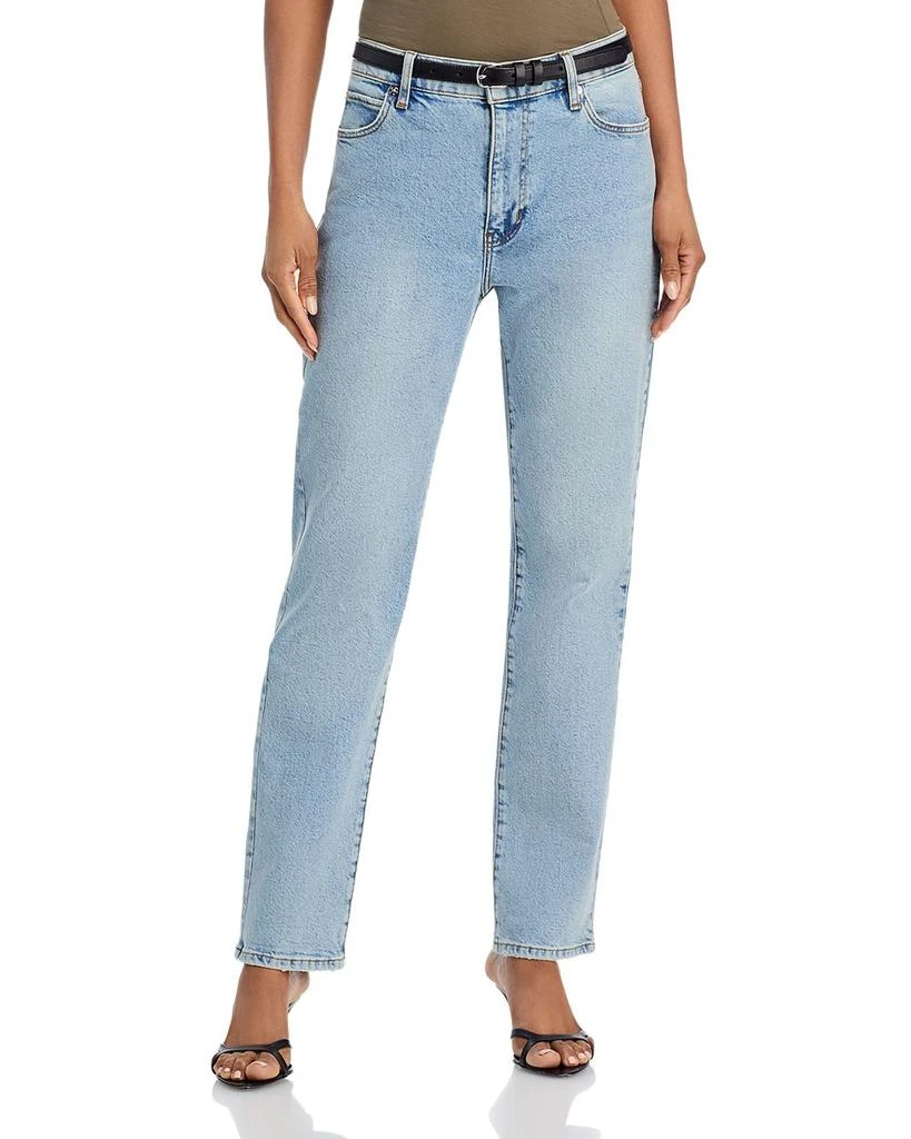 FRAME The Borrowed High Rise Ankle Slim Straight Jeans in Dolly 1