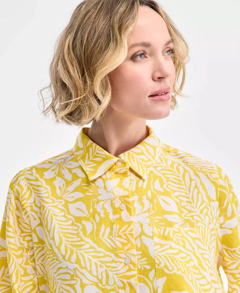Charter Club Petite 100% Linen Flounce-Hem Shirtdress, Exclusively at Macy's 4